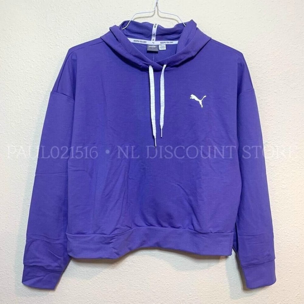 PUMA Women's Lightweight Modern Sport Hoodie Pullover, Hazy Blue, M L XL XXL